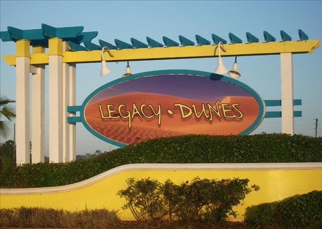 Condos for rent in the Disney World area - Legacy Dunes Road Sign